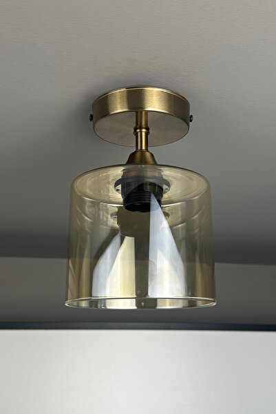 Bamyum Lille Cam Bal Rengi Piramit Plafonyer Başlık Avize Lamba Salon Mutfak Avizeleri Pastane Modelleri