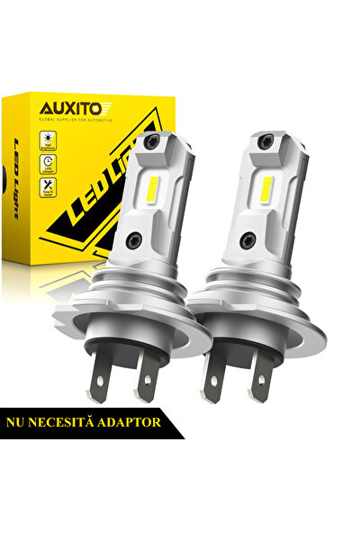 AUXITO Set 2 becuri LED H7, lumină 6500K, 12000 lumeni, fără cablu sau ventilator