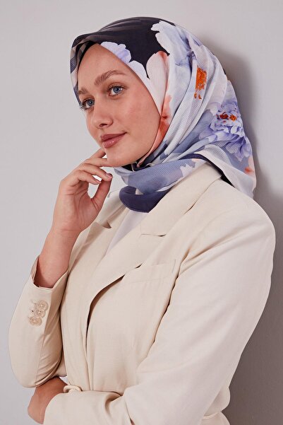 Levidor Βαμβακερό κασκόλ με ριγέ λουλούδια με σχέδιο ινδικής βαμβακερής χρωστικής