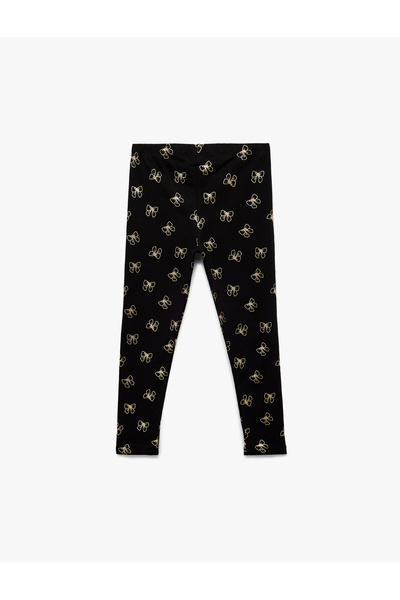 Koton επένδυση fleece Κολάν από βαμβάκι με στενό φιόγκο με τύπωμα