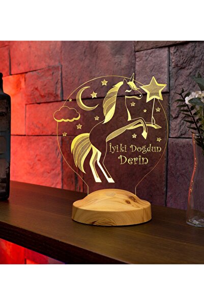 Cadouri Trend Cadou Personalizat Lampă 3D în formă de Unicorn în noapte pentru Iluminarea Camera Copii