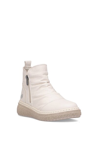 Mammamia D25KB-1005 Kadın Hakiki Deri Düz Bot Kemik