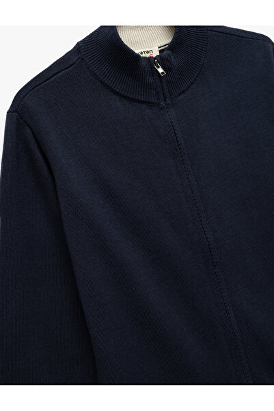 Koton Бавовняна довга рукава на блискавці з високим коміром трикотажна шкільна кофта