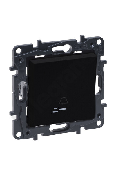 Other Single push-button 6 A, illuminated, with bell symbol, black, NILOE STEP