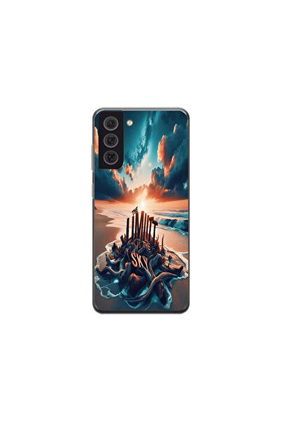 Atlas Husa Silicon HQCover compatibila cu Samsung Galaxy S21 5G, Plaja, SP1M0...