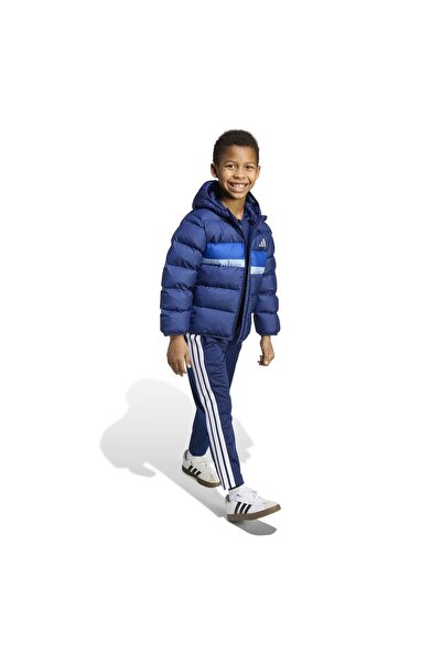 adidas Synthetic Down Çocuk Lacivert Kapüşonlu Mont
