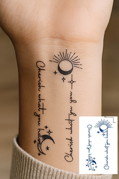 TAKIŞTIR Karışık Figürlü 12 Saat Sonra Kararan Geçici Dövme Tattoo