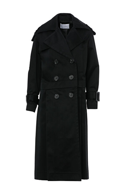 GİZİA Eteği Çıkarılabilir Kol Üstü Kemer Tokalı Trençkot