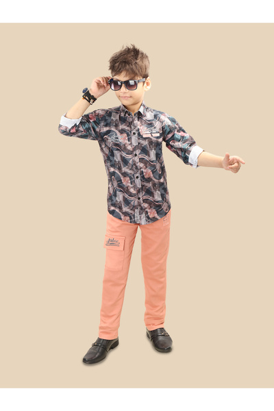 Ts Trends By Styli طقم قميص وبنطال بأزرار مطبوع