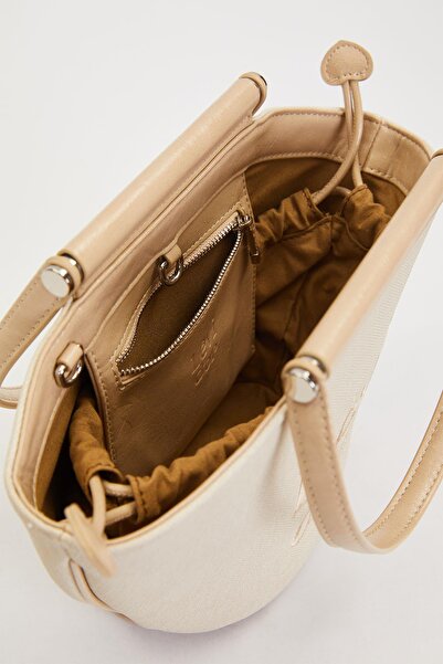 Levidor Cream Vison Straw Look Handbag