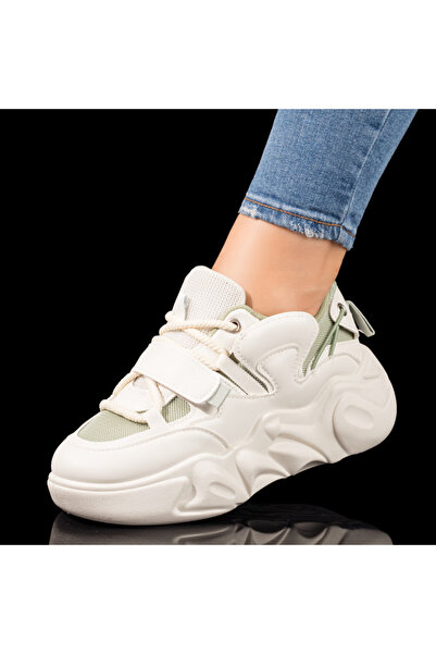 BMoD Pantofi sport albi și verzi pentru femei MOD10354