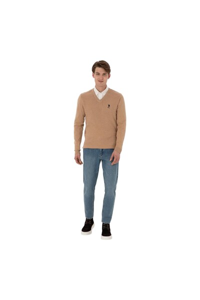 U.S. Polo Assn. Men's Camel Basic Sweater