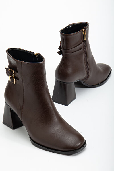 Tonny Black Жіночі кавові черевики з ТПУ підошвою, подвійною застібкою, гостр...