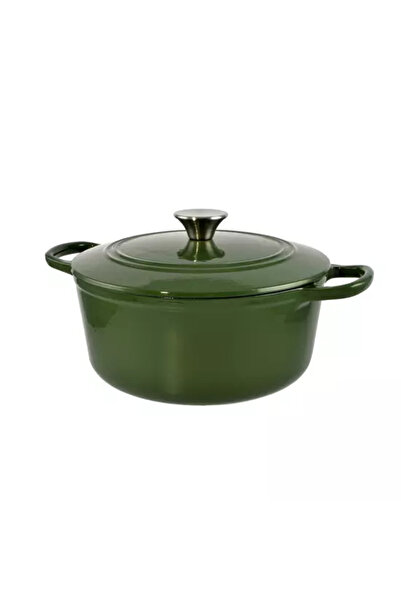 Perfect Home Enameled Cooking Pot with Lid 3.5 Liters, Green
