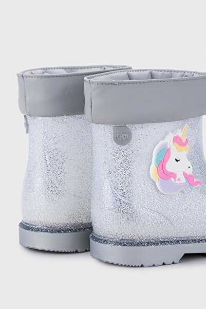 IGOR W10339-135 Bimbi Unicornio Glıtter Silver Girls' Rain Boots