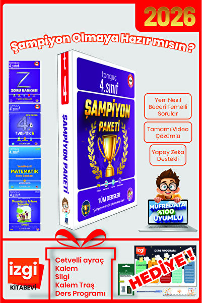 Tonguç Yayınları 4. Sınıf Şampiyon Paketi 2026 HEDİYELİ