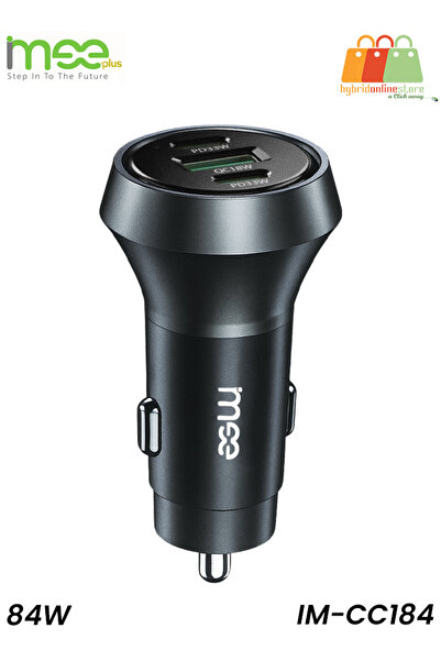 iMee شاحن سيارة PLUS IM-CC184 بقوة 84 واط، مزود بمنفذي USB-C وPD بقوة 33 واط ...