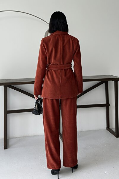 ALFUDO Moda Collection Tile Corduroy Jacket Pants Set