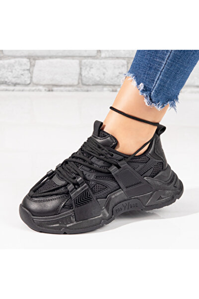 BMoD Pantofi sport negri pentru femei cu talpă groasă MOD10436