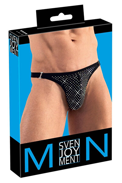 Other Svenjoyment - Black Men's Thong With Shiny Stones S