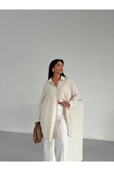 PASSİONE MİA Button Stone Oversize Shirt