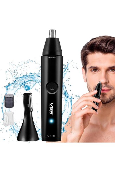 VGR ماكينة تشذيب شعر الأنف والأذن 2 في 1 للرجال - ملحق للحواجب/الجسم - مقاومة...