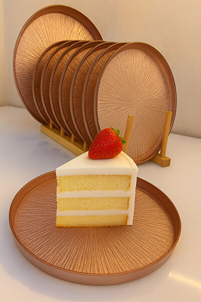 vanilinkitchen طقم أطباق تقديم عصري مكون من 7 قطع بنقشة الشمس باللون الذهبي ا...