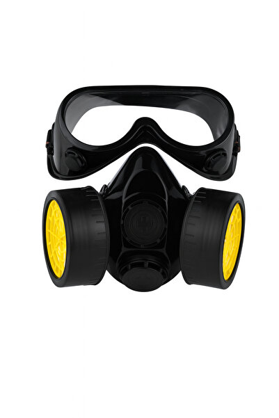 LEIHMANN Ochelari de protectie si masca dubla cu 2 filtre de carbon