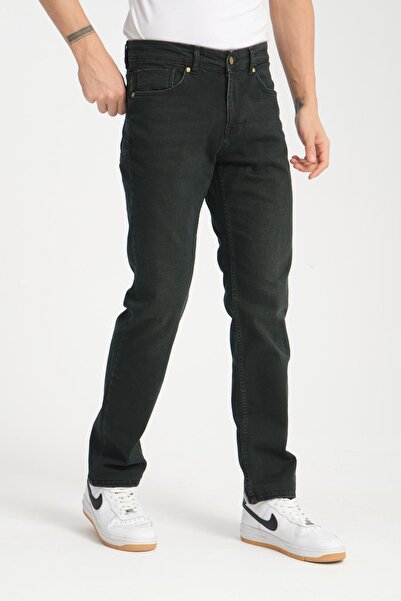 Store Straight Cut Men's Jeans - Stretch Fabric, Regular Fit Jeans (98% Cotton)