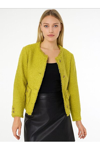 Hanımefendi Butik İtalyan Özel Tasarım Şanel Ceket - SARI