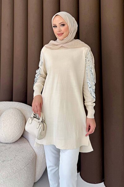 Melike Tatar Taşlı Triko Tunik 70-2494