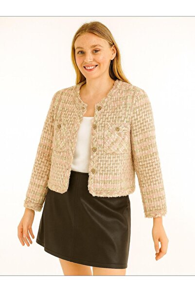 Hanımefendi Butik İtalyan Özel Tasarım Şanel Ceket - BEJ