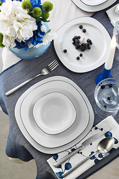 Kütahya Porselen Lapis 24 Parça 6 Kişilik Yemek Takımı Lacivert File