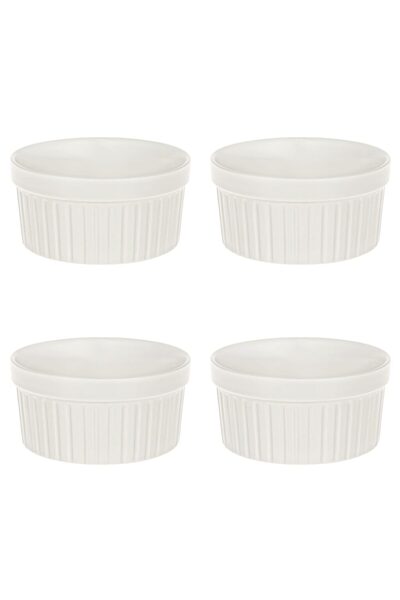 Vervo.ro pentru minți curioase Set of 4 bowls, 4 pieces, 350 ml, Ceramic, Ecru