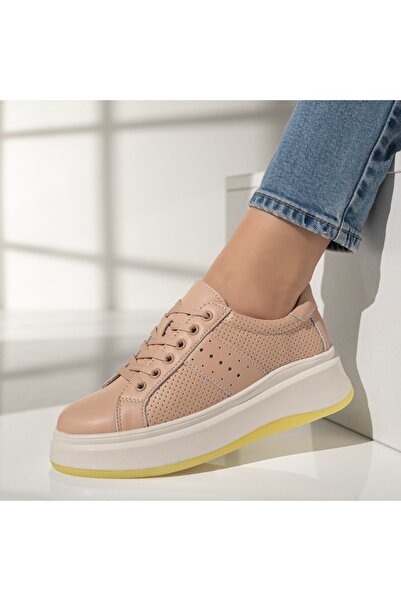 Modlet.ro Pantofi sport roz din piele pentru femei MOD11707