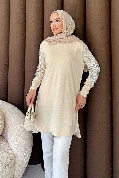Melike Tatar Taşlı Triko Tunik 70-2494