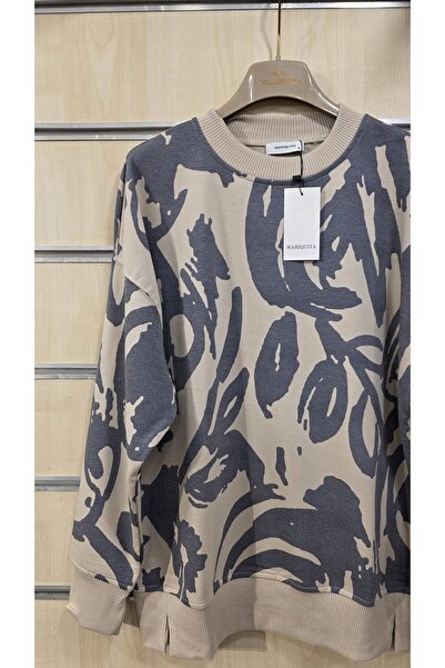 trendbysena Γυναικείο φούτερ με σχέδιο 2 νήματα με λαιμόκοψη