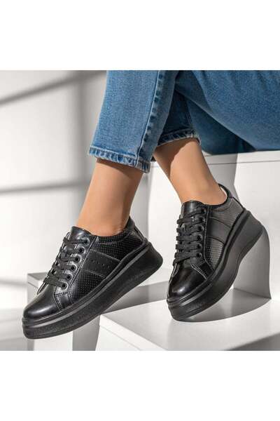 BMoD Pantofi sport din piele neagră pentru femei MOD11707