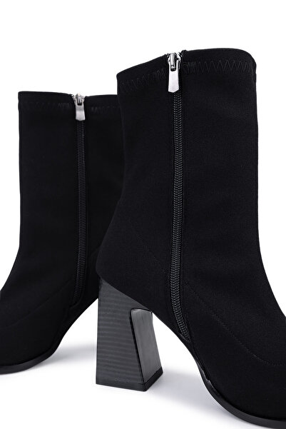 Tamer Tanca Kadın Hakiki Deri Siyah Topuklu Bot