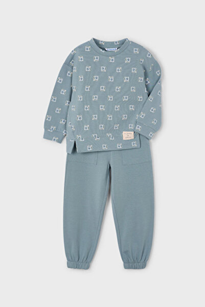 MAYORAL 04894-70 بدلة رياضية خضراء مطبوعة لعمر 4/9 سنوات