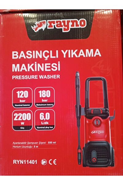 RAYNO Yüksek Basınçlı Oto Yıkama Makinesi 2500W 180 Bar