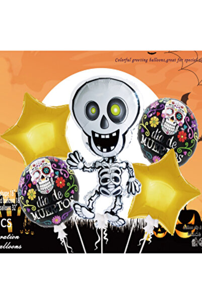 OEM Halloween decoration balloon arrangement set with 5 balloons, Funny Skeleton, 81 cm, LY-2439-13