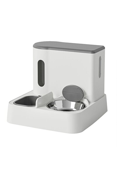 DEKOHOP Kedi Köpek Mama Ve Su Kabı Paslanmaz Çelik Kase Otomatik Su Denge Akı...