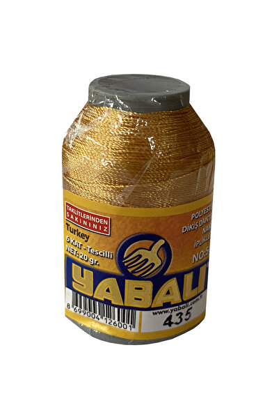 Yabalı Polyester Dikiş Dantel Nakış İpi 435 Açık Hardal 20 Gram 6 Kat No: 50
