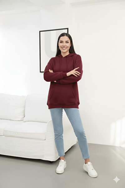 cemo Three thread kangaroo pocket sweatshirt pink