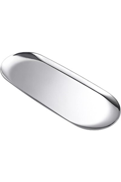 farklı evim Silver Stainless Steel Boat Presentation Plate Set, 6 Pieces Mega Size 30X12 cm