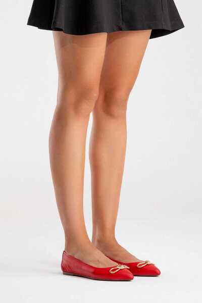 Zeynep Sıradağlı Veibola Kadın Deri Babet Kırmızı