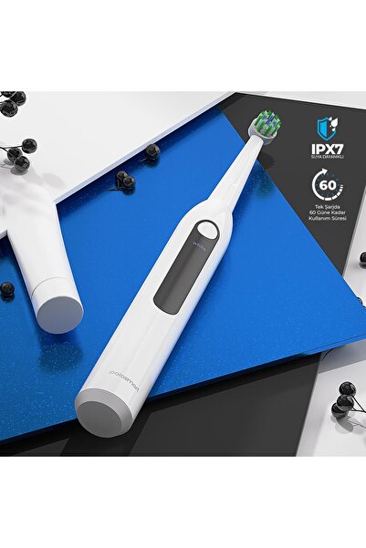 Polosmart PSC73 Şarjlı Diş Fırçası — IPX7 Waterproof, 1200 mAh Batarya, 3 Mod, 3+1 Yedek Başlıklı
