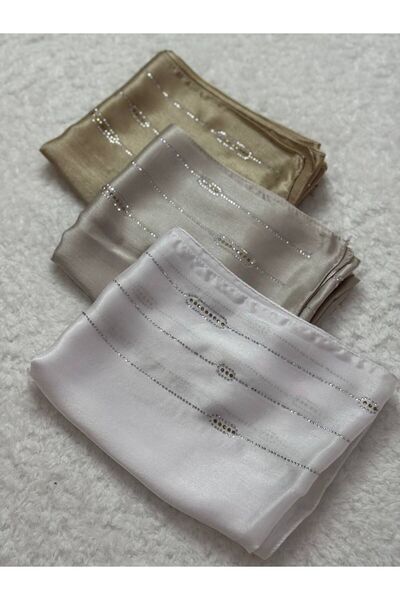 Degs Scarf Μπεζ χρώμα με πέτρινο σχέδιο Σάλι Janjan