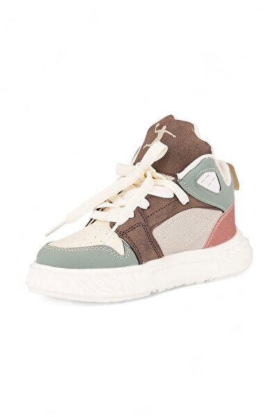 Nstil Unisex Children's Beige Sports Shoes Orthopedic Lace-Up Velcro Non-Slip Sole Walking Sneaker 537